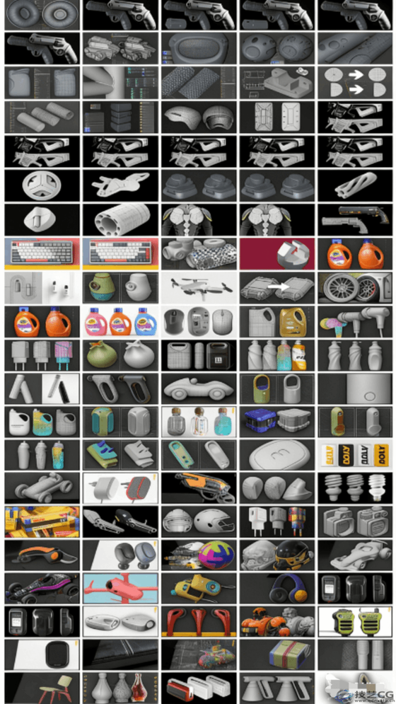 C4D中文字幕工业设计多边形硬表面建模教程大合集（155套）(图2)