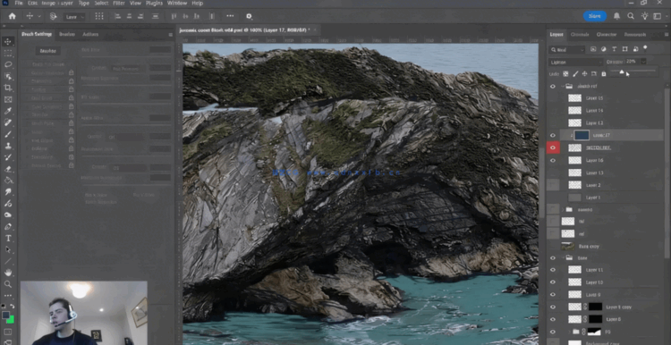 Photoshop数字绘景绘画视频教程(图1) 【中文字幕】侏罗纪海岸环境概念艺术数字绘景绘画视频教程(图1)