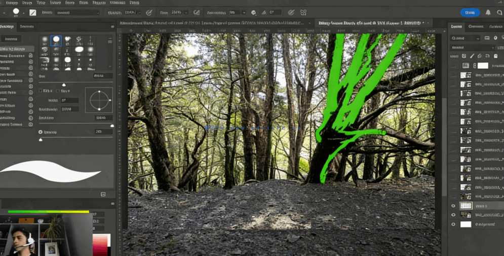 Photoshop迷雾森林场景数字绘景绘画视频教程(图1) Photoshop迷雾森林场景数字绘景绘画视频教程(图1)
