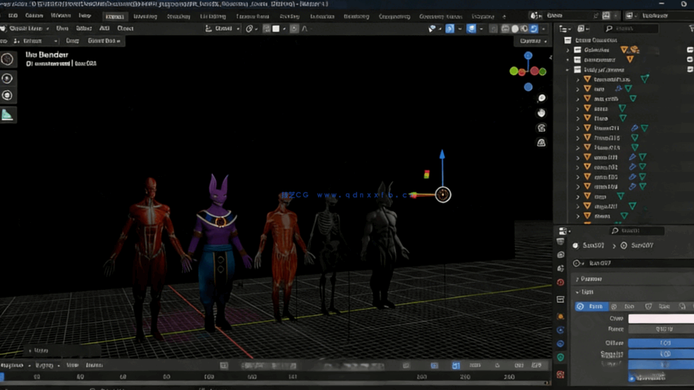 Blender《龙珠超》比鲁斯动漫角色雕刻建模视频教程(图4)