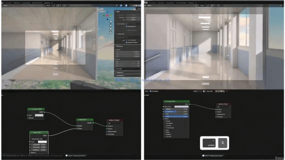 Blender动漫风格校园走廊与天台场景完整制作流程视频(图4) Blender动漫风格校园走廊与天台场景完整制作流程视频(图4)