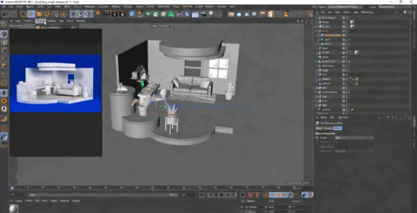 Cinema 4D房间动画动态图形实例制作视频教程(图1)