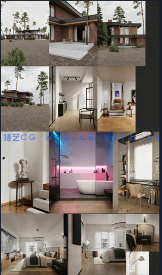 国外案例写实家装场景（6套）(图1)