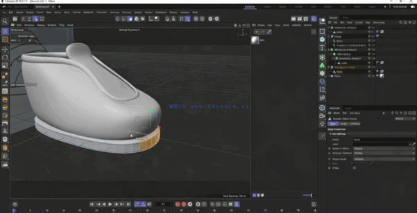 Cinema 4D鞋子建模实例制作视频教程(图1) Cinema 4D鞋子建模实例制作视频教程(图1)