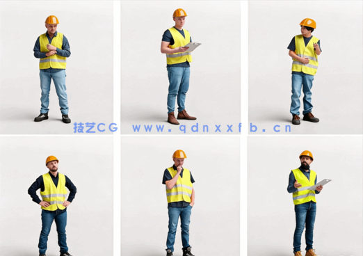 3D模型-工地建筑工人工装安全帽3D模型(图2) 3D模型-工地建筑工人工装安全帽3D模型(图2)