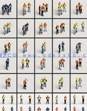 3D模型-工地建筑工人工装安全帽3D模型(图3) 3D模型-工地建筑工人工装安全帽3D模型(图3)