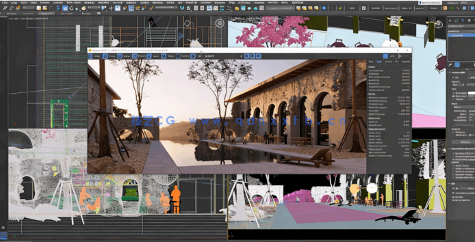 3dsmax建筑场景外部灯光照明大师班训练视频教程(图5)