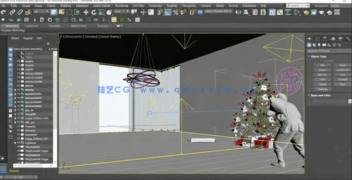 3dsMax创建赛博朋克圣诞老人室内主题设计视频教程(图2) 3dsMax创建赛博朋克圣诞老人室内主题设计视频教程(图2)
