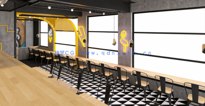 3dsmax咖啡厅餐厅室内建筑设计视频教程(图5)