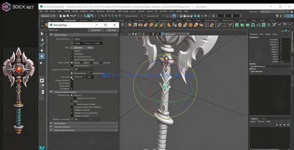 Maya与Zbursh游戏武器斧头完整制作流程视频教程(图1) Maya与Zbursh游戏武器斧头完整制作流程视频教程(图1)