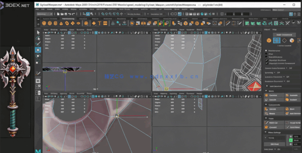 Maya与Zbursh游戏武器斧头完整制作流程视频教程(图3) Maya与Zbursh游戏武器斧头完整制作流程视频教程(图3)