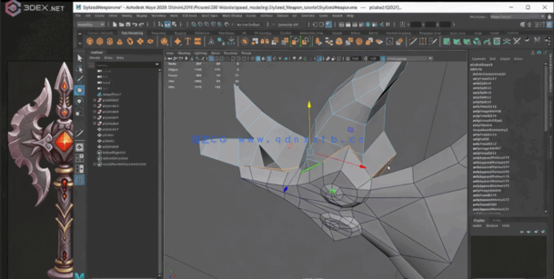Maya与Zbursh游戏武器斧头完整制作流程视频教程(图5) Maya与Zbursh游戏武器斧头完整制作流程视频教程(图5)