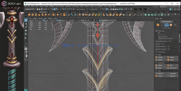 Maya与Zbursh游戏武器斧头完整制作流程视频教程(图7) Maya与Zbursh游戏武器斧头完整制作流程视频教程(图7)