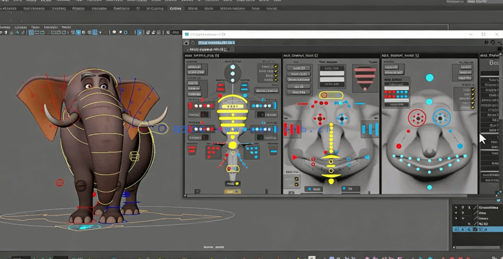 Maya与animBot大象动物骨骼绑定动画技术视频教程(图1) Maya与animBot大象动物骨骼绑定动画技术视频教程(图1)