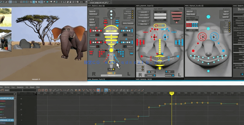 Maya与animBot大象动物骨骼绑定动画技术视频教程(图6) Maya与animBot大象动物骨骼绑定动画技术视频教程(图6)