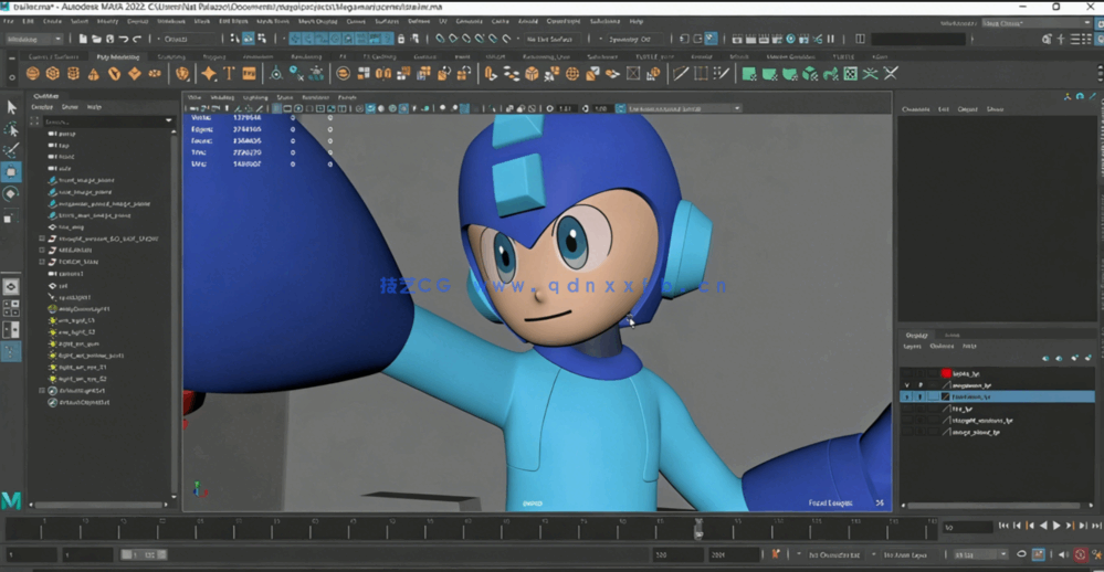 Maya洛克人游戏角色完整制作流程视频教程(图1) Maya洛克人游戏角色完整制作流程视频教程(图1)