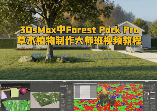 3DsMax中Forest Pack Pro草木植物制作大师班视频教程(图1) 3DsMax中Forest Pack Pro草木植物制作大师班视频教程(图1)