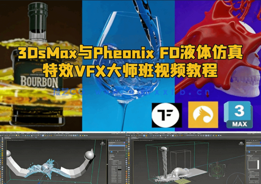 3DsMax与Pheonix FD液体仿真特效VFX大师班视频教程(图1)