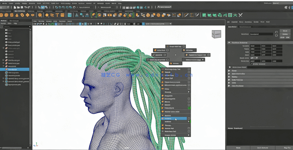 Maya中Xgen逼真人物角色面部与发型制作视频教程(图3) Maya中Xgen逼真人物角色面部与发型制作视频教程(图3)