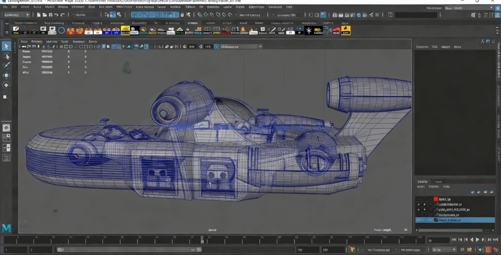 Maya星球大战科幻飞船建模制作完整流程视频教程(图2) Maya星球大战科幻飞船建模制作完整流程视频教程(图2)