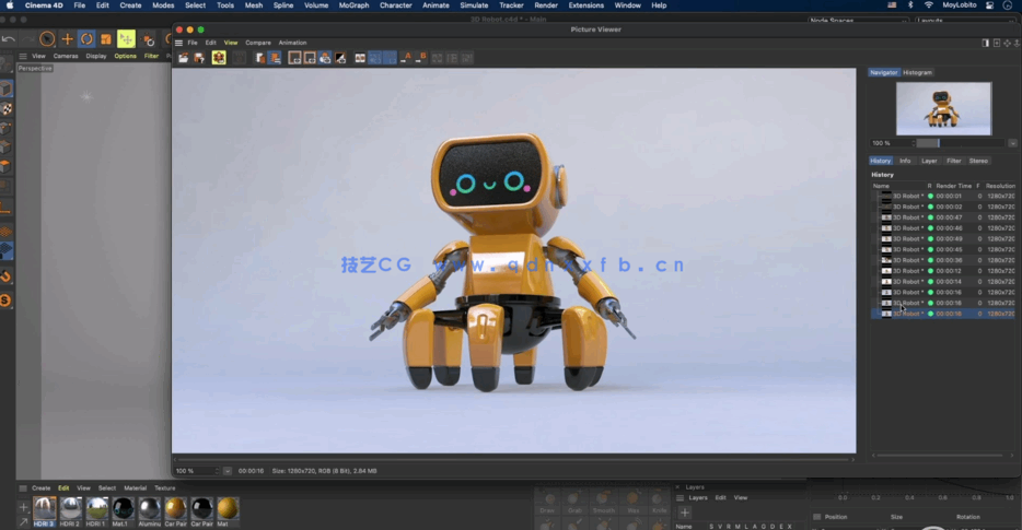 Cinema 4D制作3D蜘蛛机器人角色技术训练视频教程(图2) Cinema 4D制作3D蜘蛛机器人角色技术训练视频教程(图2)