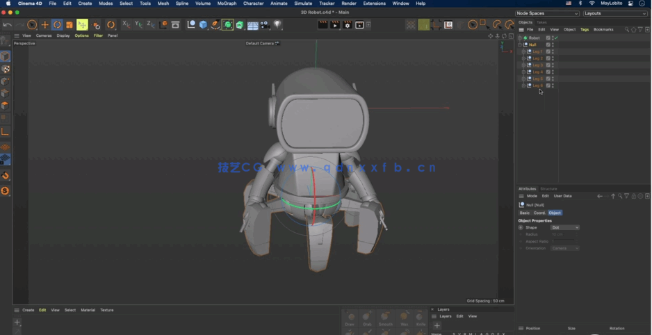Cinema 4D制作3D蜘蛛机器人角色技术训练视频教程(图5) Cinema 4D制作3D蜘蛛机器人角色技术训练视频教程(图5)