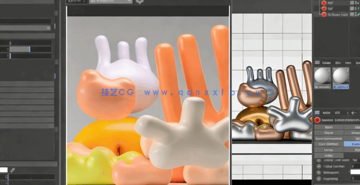 C4D抽线概念艺术微软作品实例制作视频教程 (图4)
