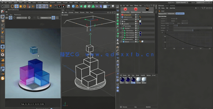 C4D与Redshift玻璃几何体循环动画制作视频教程(图2) C4D与Redshift玻璃几何体循环动画制作视频教程(图2)