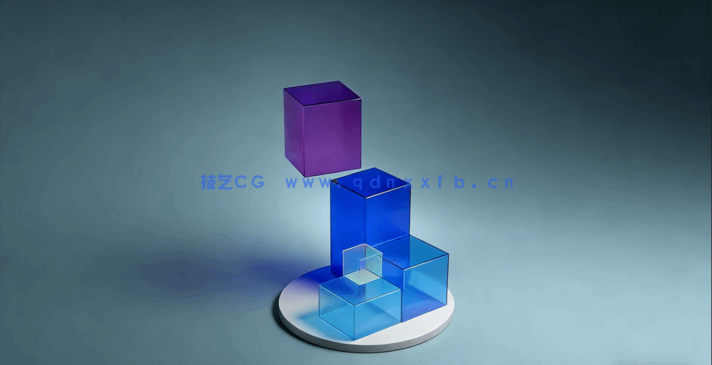 C4D与Redshift玻璃几何体循环动画制作视频教程(图5) C4D与Redshift玻璃几何体循环动画制作视频教程(图5)