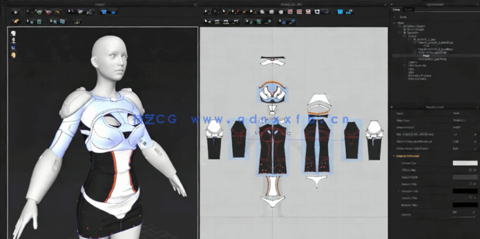 C4D与Marvelous超精细女性角色完整制作工作流程视频教程(图4) C4D与Marvelous超精细女性角色完整制作工作流程视频教程(图4)