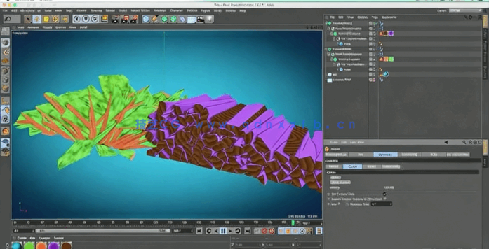 C4D中Voronoi断裂技术训练视频教程(图4) C4D中Voronoi断裂技术训练视频教程(图4)