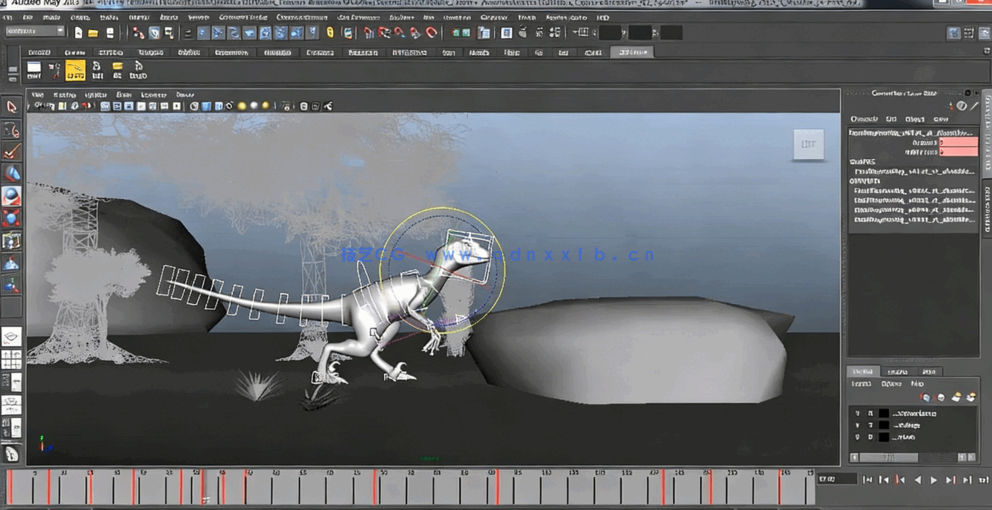 Maya游戏影视中恐龙生物绑定动画视频教程(图1)