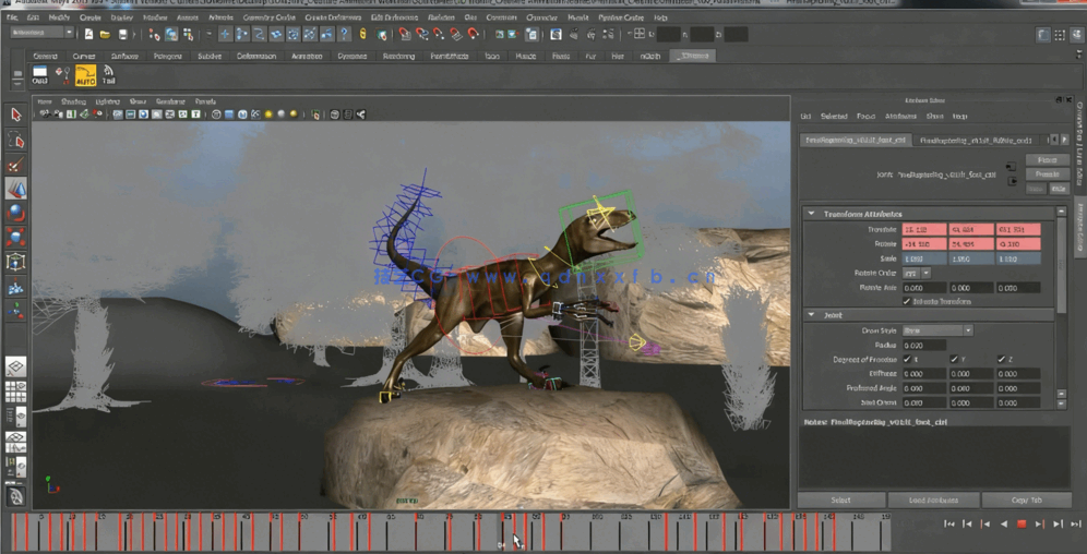 Maya游戏影视中恐龙生物绑定动画视频教程(图6)