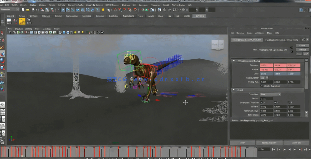 Maya游戏影视中恐龙生物绑定动画视频教程(图7)