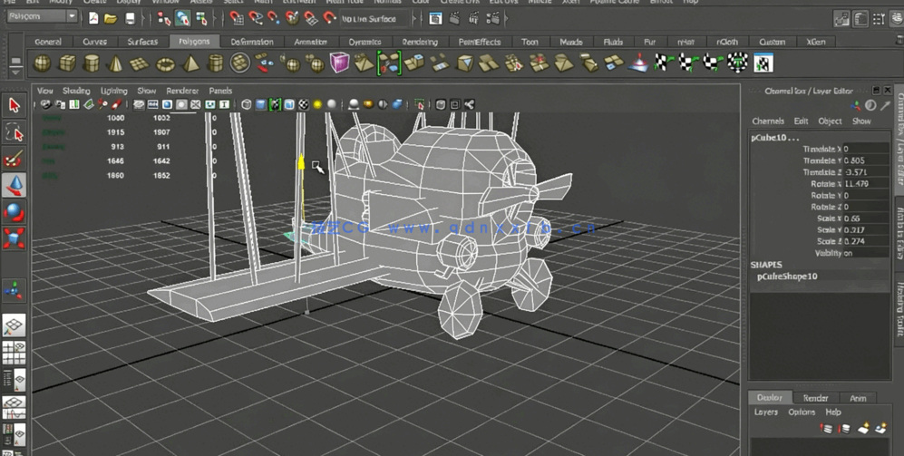 Maya手机游戏模型和纹理3D资产制作视频教程(图3) Maya手机游戏模型和纹理3D资产制作视频教程(图3)