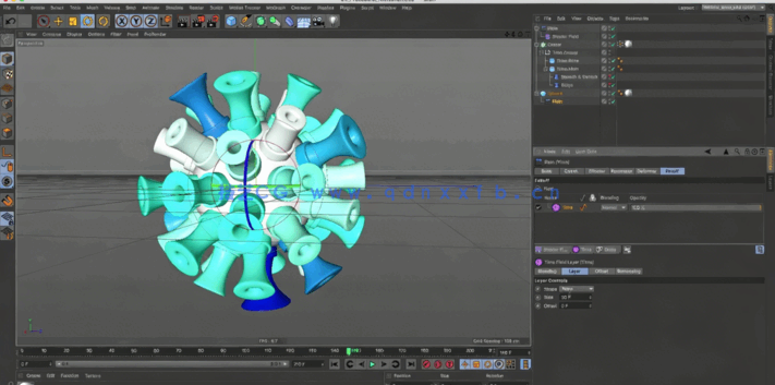 Cinema 4D克隆着色对象动画视频教程 (图2) Cinema 4D克隆着色对象动画视频教程 (图2)