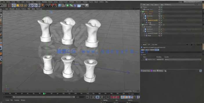 Cinema 4D克隆着色对象动画视频教程 (图4) Cinema 4D克隆着色对象动画视频教程 (图4)