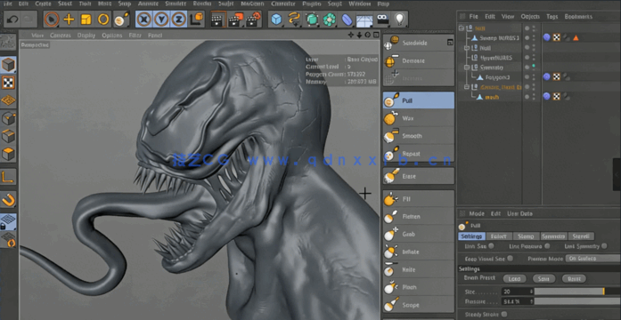 C4D雕刻毒液的教程(图1) C4D雕刻毒液的教程(图1)
