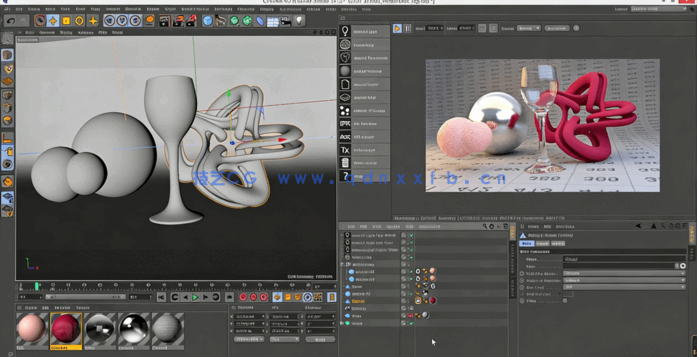 中文字幕 阿诺德渲染器全面基础案例C4D视频教程(图2) 中文字幕 阿诺德渲染器全面基础案例C4D视频教程(图2)