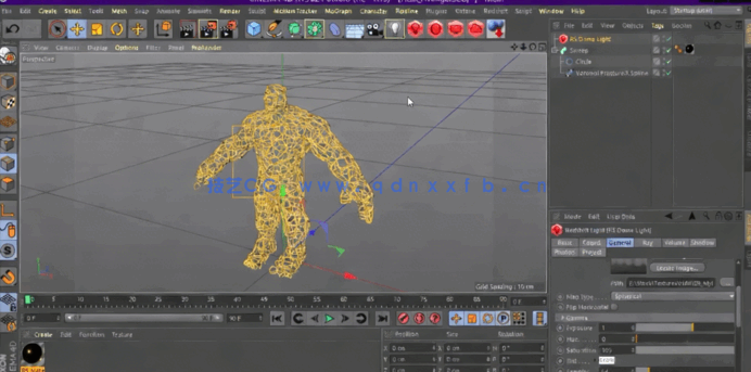 C4D中Redshift快速制作人物多边形特效视频教程 (图4)