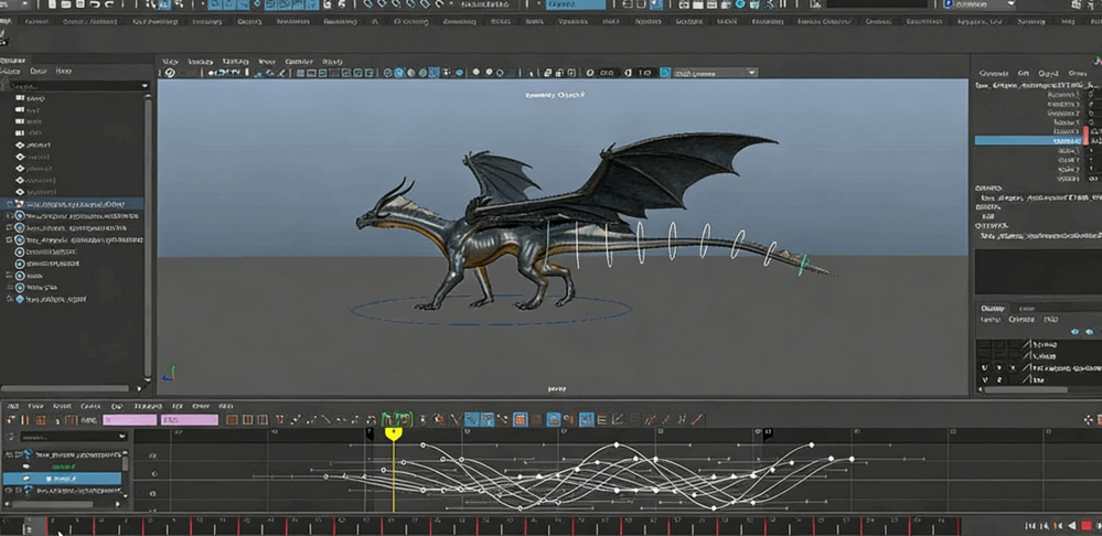 Maya巨龙行走周期动画实例制作训练视频教程(图5) Maya巨龙行走周期动画实例制作训练视频教程(图5)