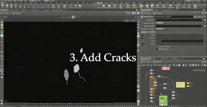 Houdini 18.5中创建裂纹效果技巧视频教程(图3) Houdini 18.5中创建裂纹效果技巧视频教程(图3)