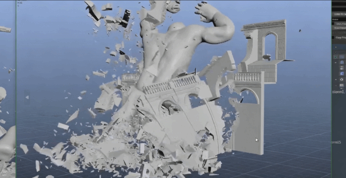 Houdini影视级物理破坏破碎VFX特效制作工作流程视频教程 (图2) Houdini影视级物理破坏破碎VFX特效制作工作流程视频教程 (图2)