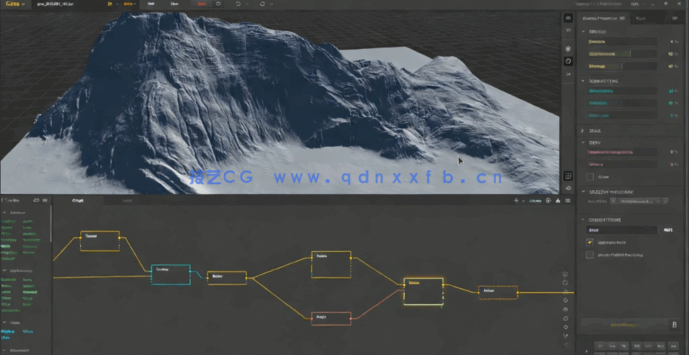 Gaea与Houdini逼真冰冷悬崖岩石环境景观制作工作流视频教程(图6) Gaea与Houdini逼真冰冷悬崖岩石环境景观制作工作流视频教程(图6)