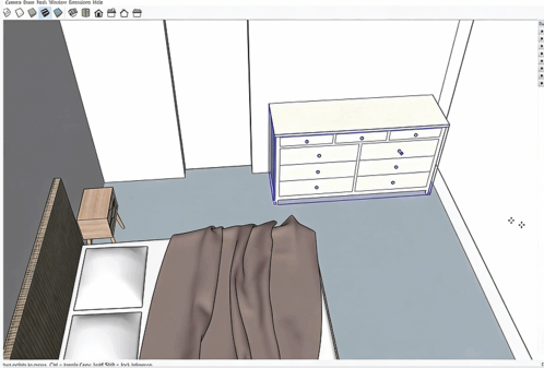 Sketchup卧室建模室内设计实例制作训练视频教程(图3) Sketchup卧室建模室内设计实例制作训练视频教程(图3)