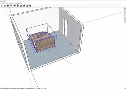 Sketchup卧室建模室内设计实例制作训练视频教程(图4) Sketchup卧室建模室内设计实例制作训练视频教程(图4)