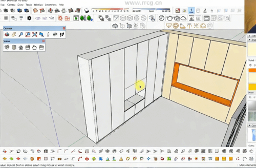 SketchUp与Vray卧室逼真建模与渲染训练视频教程(图6) SketchUp与Vray卧室逼真建模与渲染训练视频教程(图6)