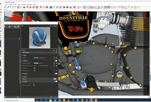 SketchUp与Vray摩托车渲染技术视频教程(图5) SketchUp与Vray摩托车渲染技术视频教程(图5)