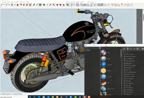 SketchUp与Vray摩托车渲染技术视频教程(图1) SketchUp与Vray摩托车渲染技术视频教程(图1)