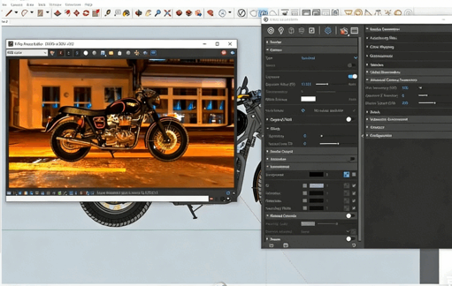 SketchUp与Vray摩托车渲染技术视频教程(图4) SketchUp与Vray摩托车渲染技术视频教程(图4)